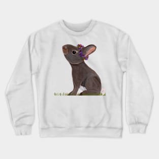 Eastern Cottontail with violet crown Crewneck Sweatshirt